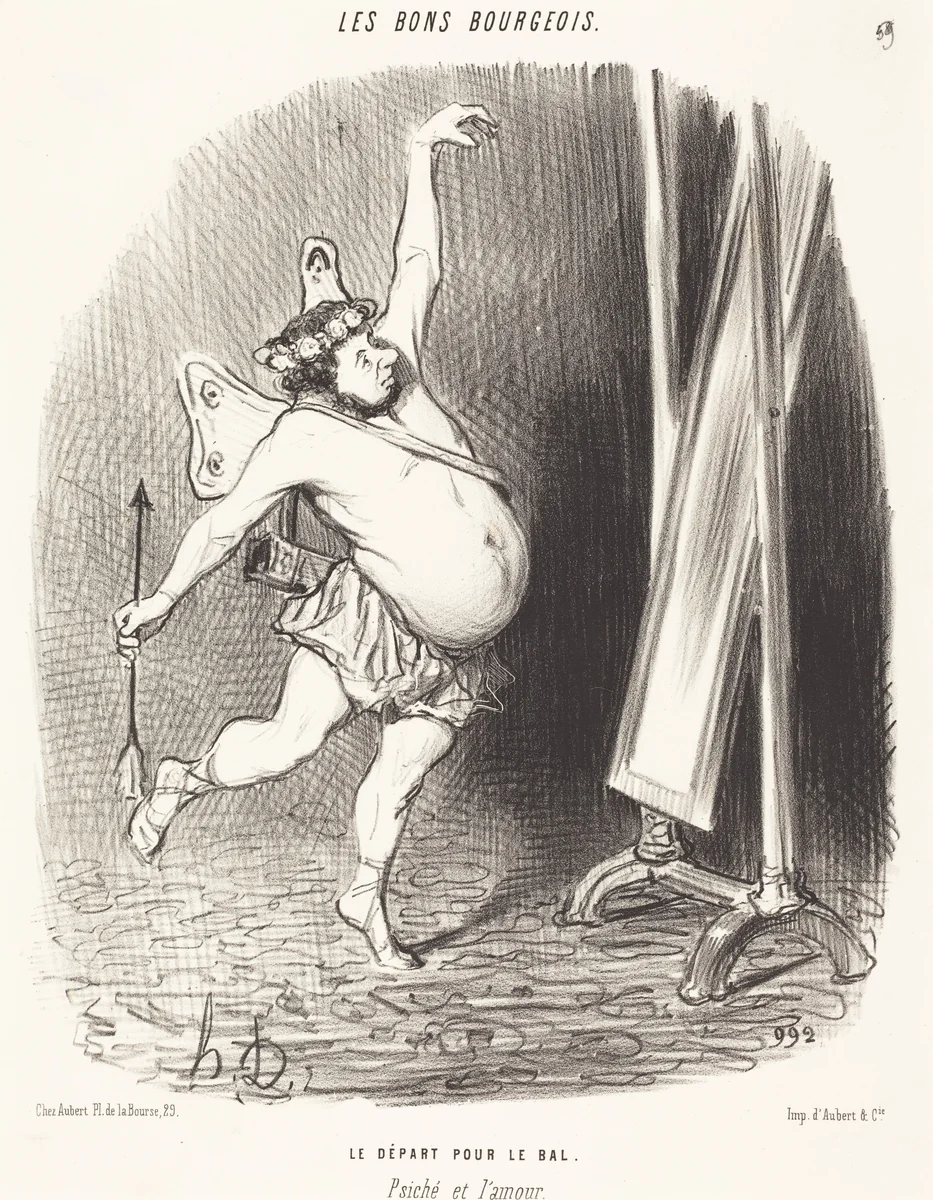 Le Départ pour le bal by Honoré Daumier, print, 1847