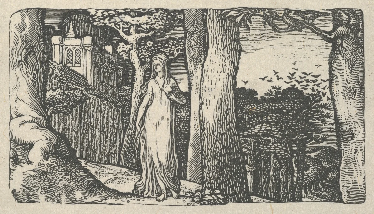 Lady with the Rooks by Edward Calvert, print, 1829