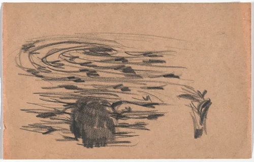 Unidentified interior sketch by Hans Poelzig, architecture, 1919