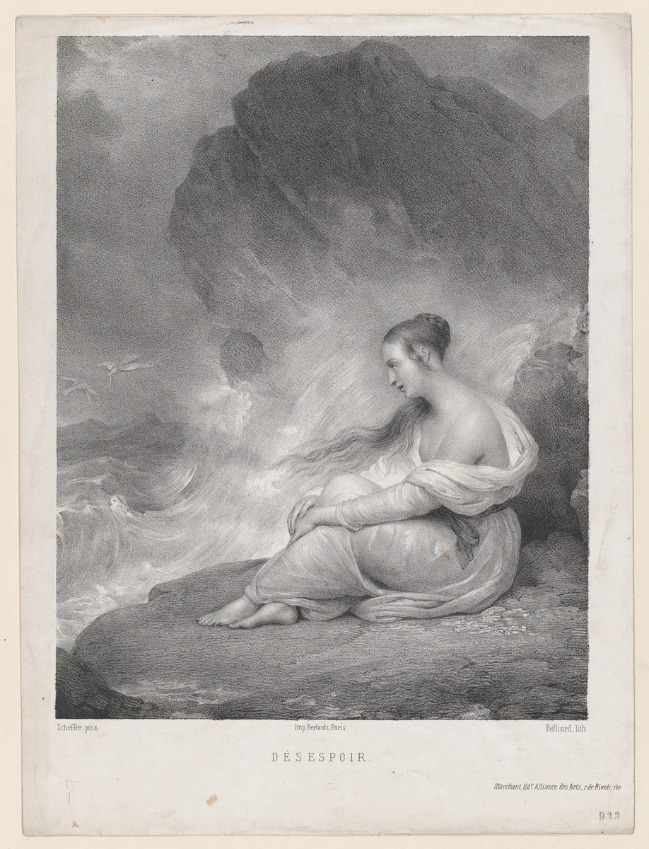 Despair by Zéphirin Belliard, print, 1830-1858