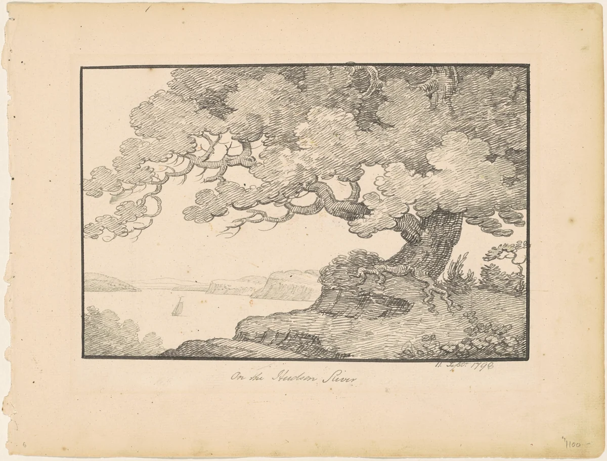 On the Hudson River by Alexander Robertson, drawing, 1798
