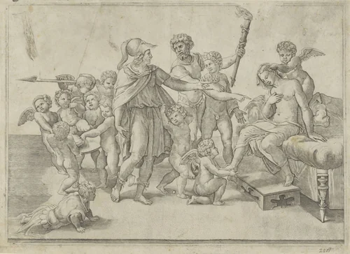 Bruiloft van Alexander en Roxana by Unknown, print, 1515-1565