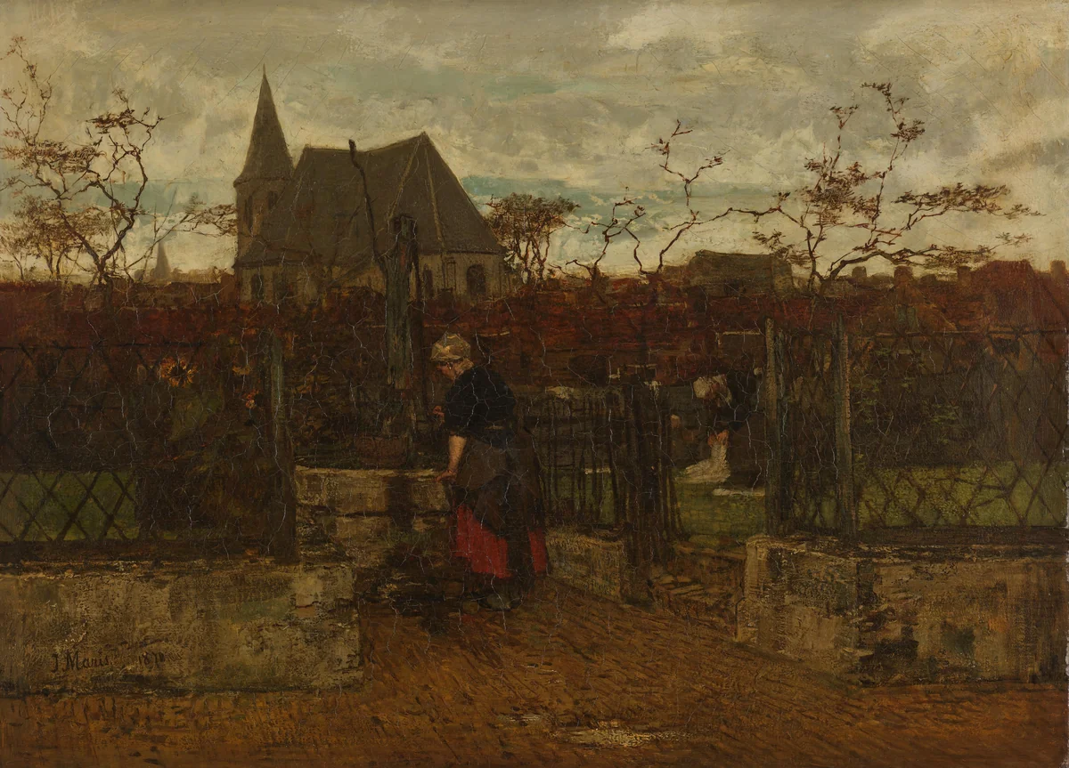 A Bleaching Field by Jacob Maris, painting, 1870