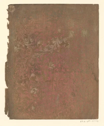 Blad met bloemen en jachttaferelen by Johann Michael Munck, other, 1730-1760