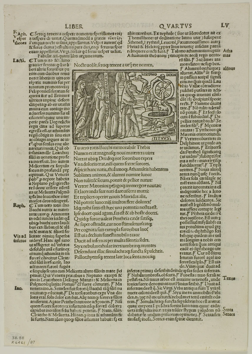 Juno in Hades from P. Ouidij Nasonis poete ingeniosissimi Metamorphoseos Libri, plate 87 from Woodcuts from Books of the XVI Century by Unknown Artist, print, 1527