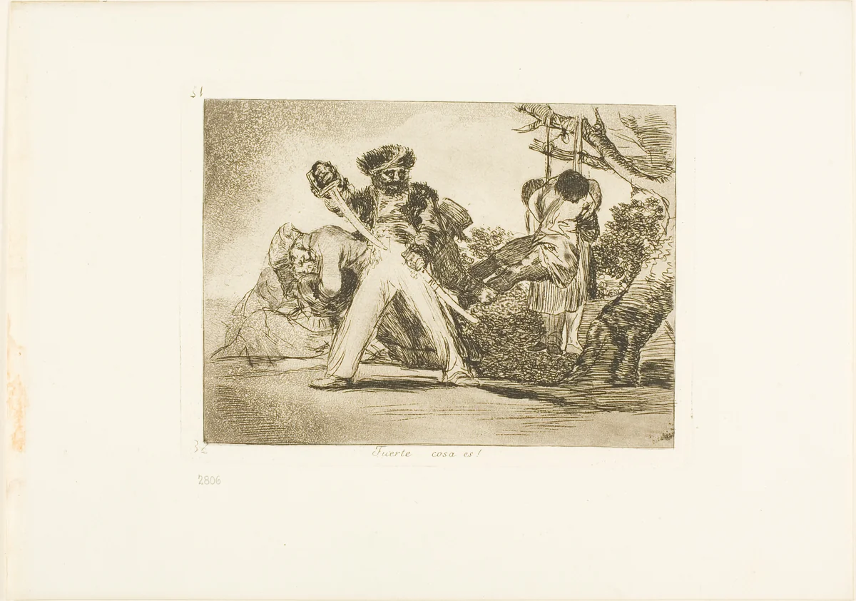 That's tough!, plate 31 from The Disasters of War by Francisco José de Goya, print, 1812-1815