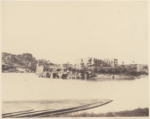 Ile de Fîleh (Philæ), Vue Générale Prise du Sud-Est au Point B by Félix Teynard, photograph, 1851-1852