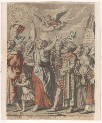 Triomftocht van Christus met figuren uit het Oude en Nieuwe Testament (tweede deel) by Nicolas de Larmessin, print, 1687-1694