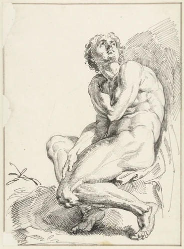 Naakte man by Jacob de Wit, drawing, 1705-1754
