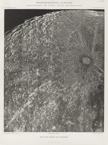 The Moon (Radiance of Tycho, Waning Phase) from Atlas Photographique de la lune. (1903) by Maurice Loewy
Pierre Henri Puiseux, photograph, 1900