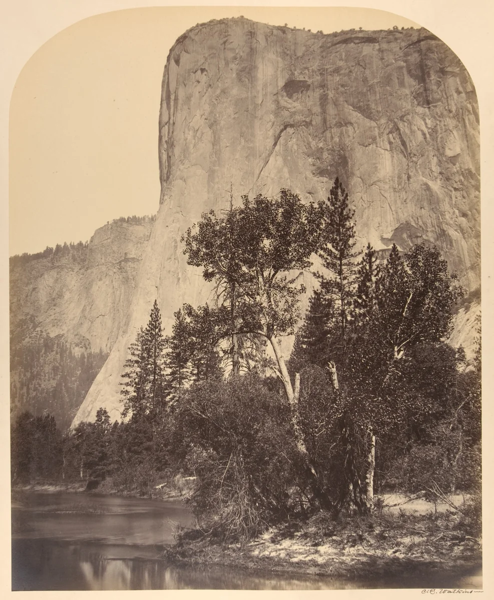Tutucanula, El Capitan by Carleton E. Watkins, photograph, 1861