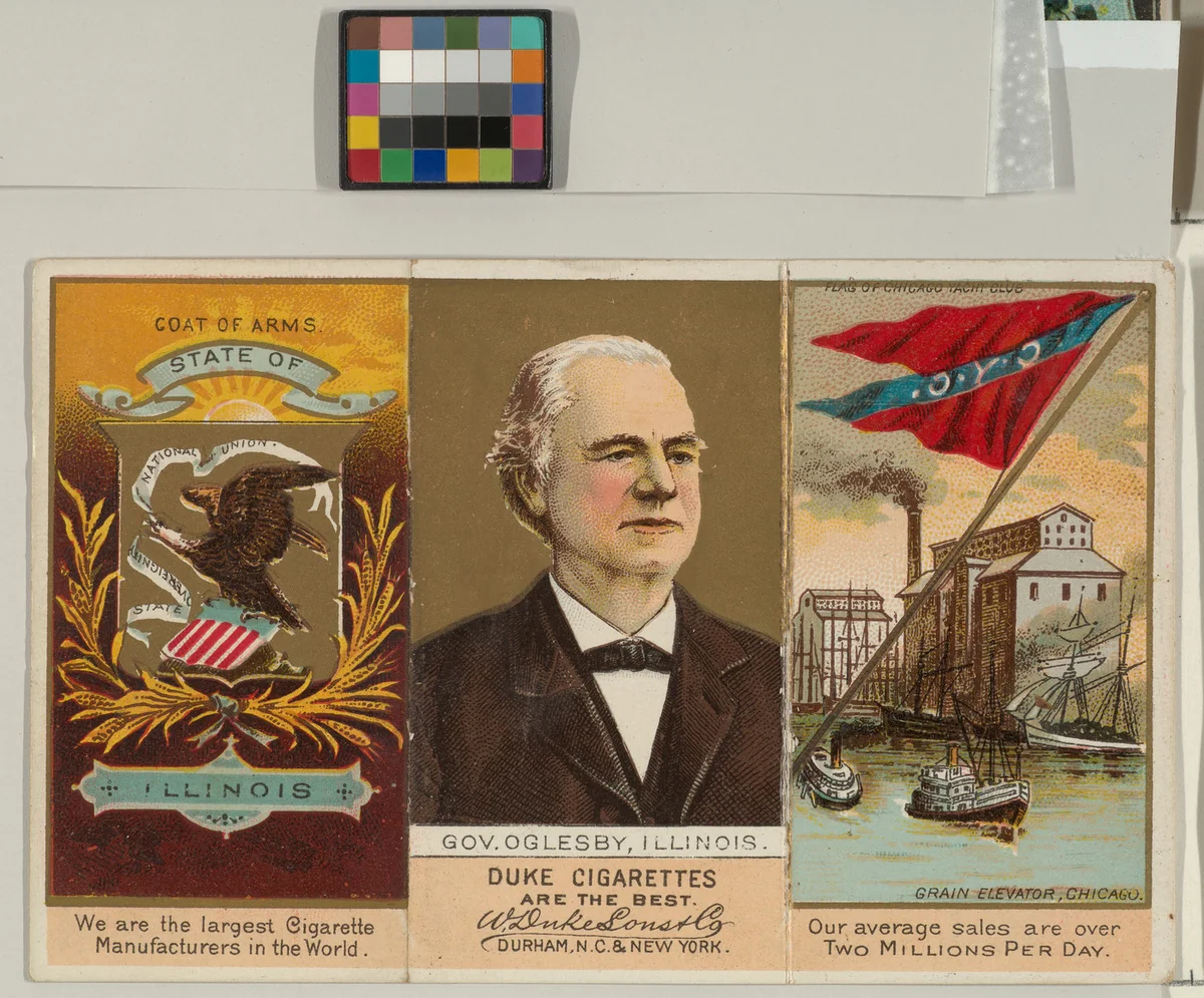 Governor Oglesby, Illinois, from "Governors, Arms, Etc." series (N133-2), issued by Duke Sons & Co. by W. Duke, Sons & Co., print, 1885-1892