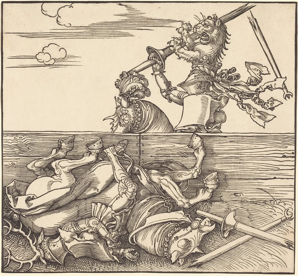 Italian Joust of Peace by Albrecht Dürer, print, 1512-1522