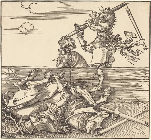 Italian Joust of Peace by Albrecht Dürer, print, 1512-1522