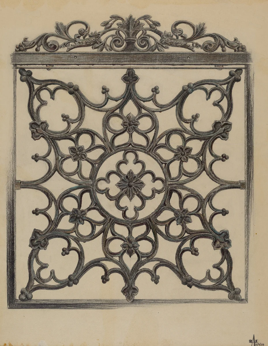 Cast Iron Gate by Ralph Atkinson, index of american design, 1938