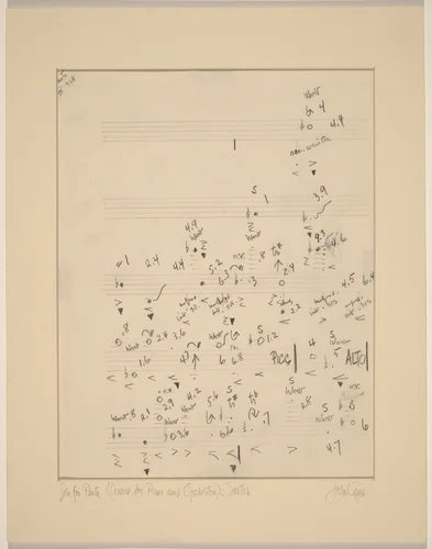 Solo for Flute (Concert for Piano and Orchestra): Sketch by John Cage, drawing, 1912-1992