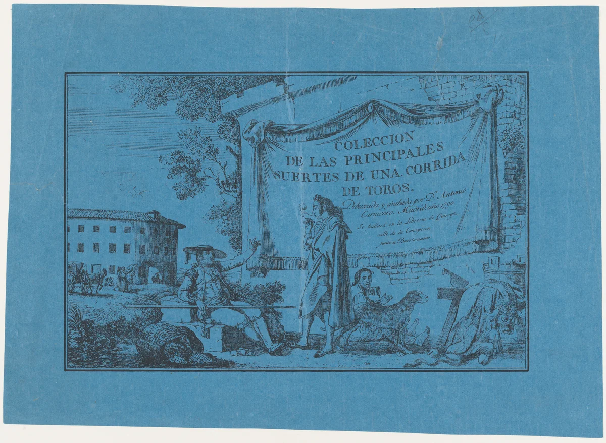Title page to the 'Colección de la principales suertes de una corrida de toros' by Antonio Carnicero, print, 1790