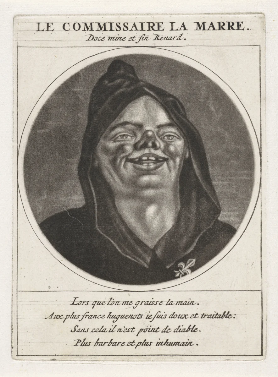 Portret van La Marre by Jacob Gole, print, 1691