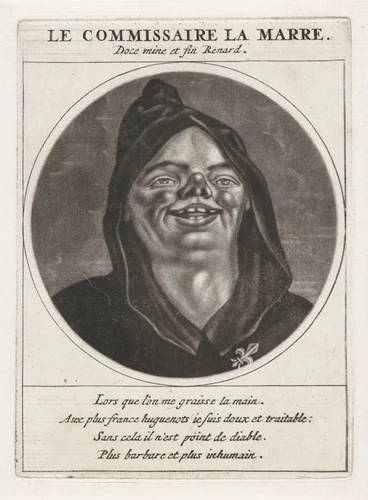 Portret van La Marre by Jacob Gole, print, 1691