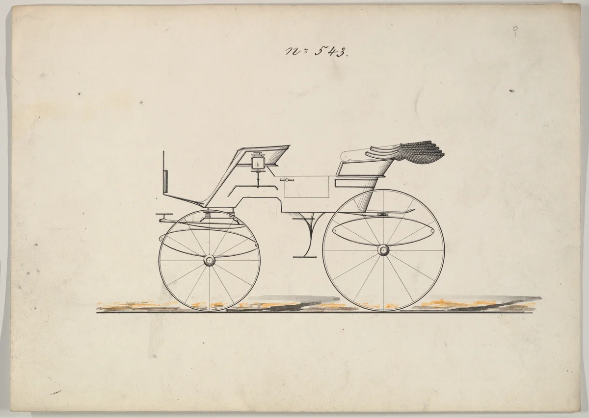 Design for Phaeton, no. 543 by Brewster & Co., drawing, 1850-1874