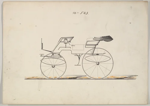 Design for Phaeton, no. 543 by Brewster & Co., drawing, 1850-1874