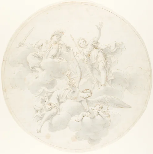 The Chastisement of Cupid by Jealousy in the Presence of Diana and Mars by Marcantonio Franceschini, drawing, 1692-1700