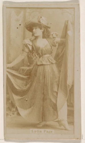 Lydia Page, from the Actresses series (N245) issued by Kinney Brothers to promote Sweet Caporal Cigarettes by Kinney Brothers Tobacco Company, photograph, 1890
