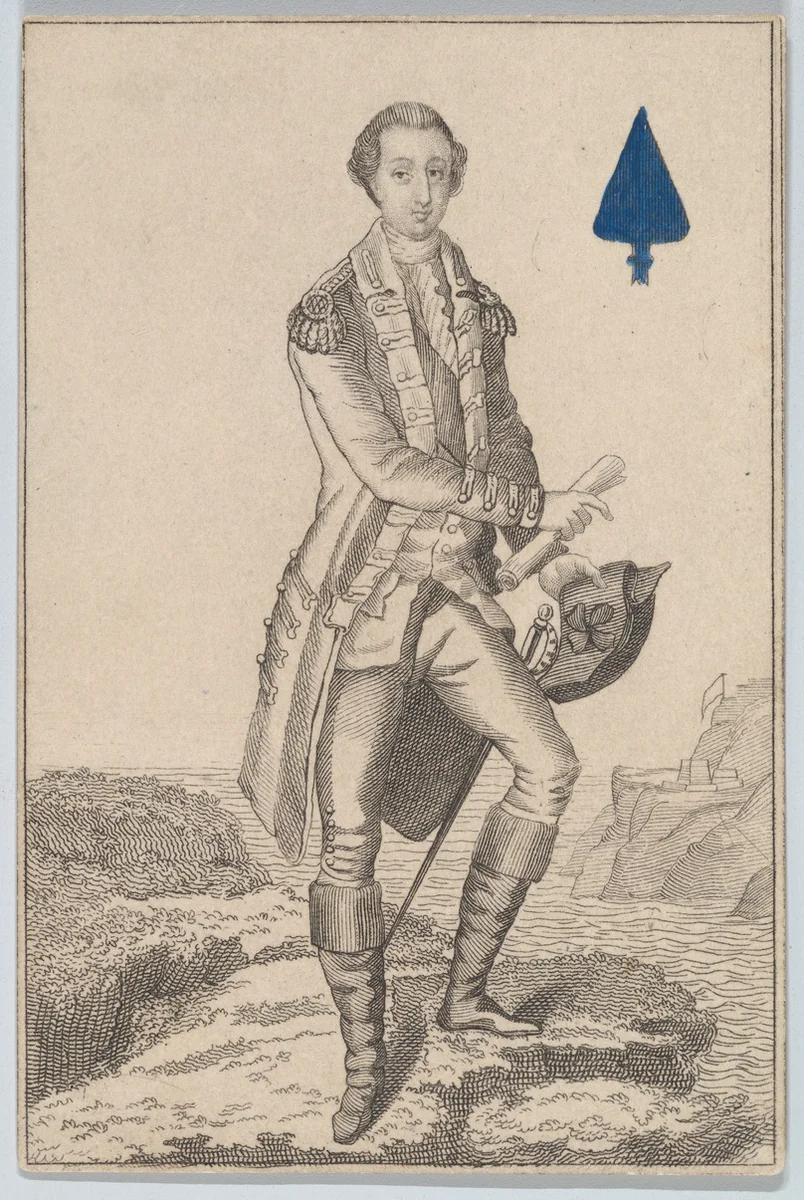 King (Washington from the United States), from "Court Game of Geography" by William and Henry Rock, print, 1838-1855