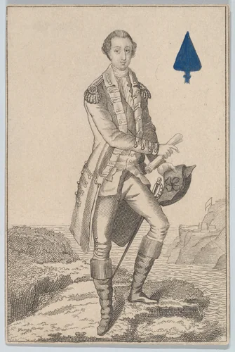 King (Washington from the United States), from "Court Game of Geography" by William and Henry Rock, print, 1838-1855