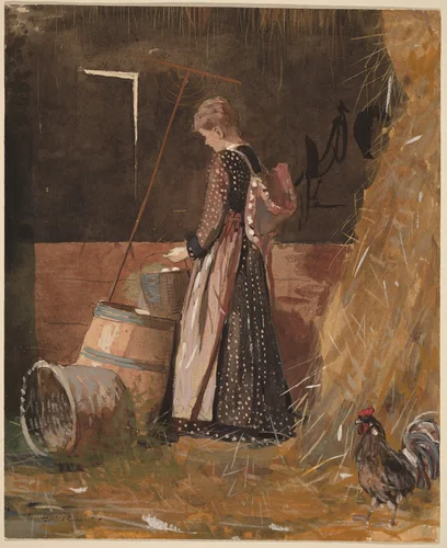 Fresh Eggs by Winslow Homer, drawing, 1874