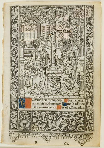 Annunciation, from a book of hours by Thielmann Kerver, print, 1505-1510