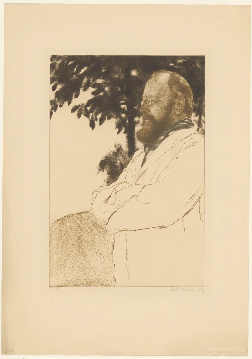 Portret van Leopold von Kalckreuth by Emil Orlik, print, 1903