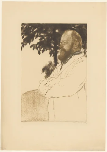 Portret van Leopold von Kalckreuth by Emil Orlik, print, 1903