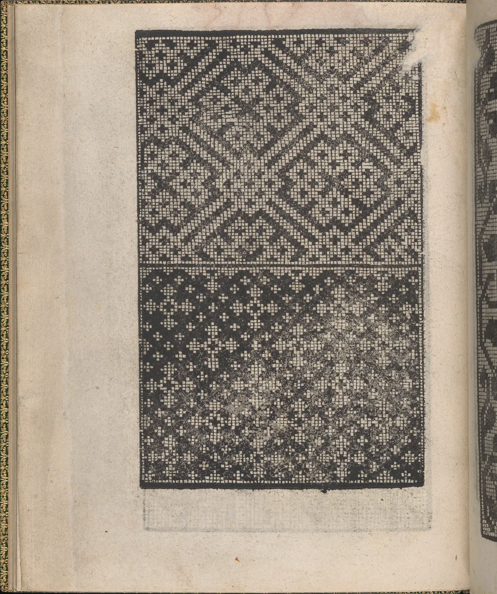 Ornamento delle belle & virtuose donne, page 16 (verso) by Matteo Pagano, book, 1554