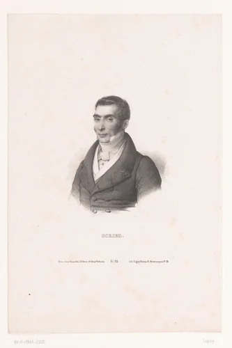 Portret van schrijver Eugène Scribe by anonymous, print, 1830-1853
