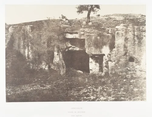 Jérusalem, Vallée de Josaphat, Grotte sépulcrale, 1 by Auguste Salzmann, photograph, 1854-1859