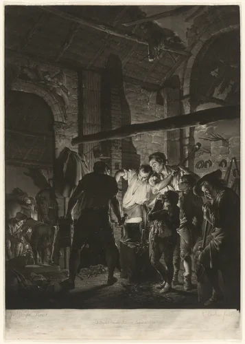 A Blacksmith's Shop by Richard Earlom, print, 1771