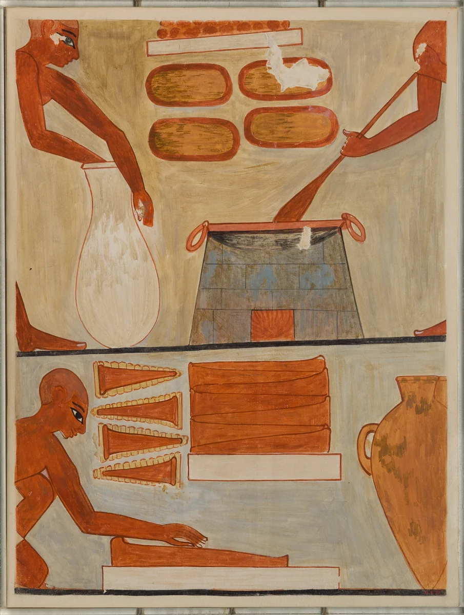 Preparing and Cooking Cakes, Tomb of Rekhmire by Nina de Garis Davies, artwork, -1504