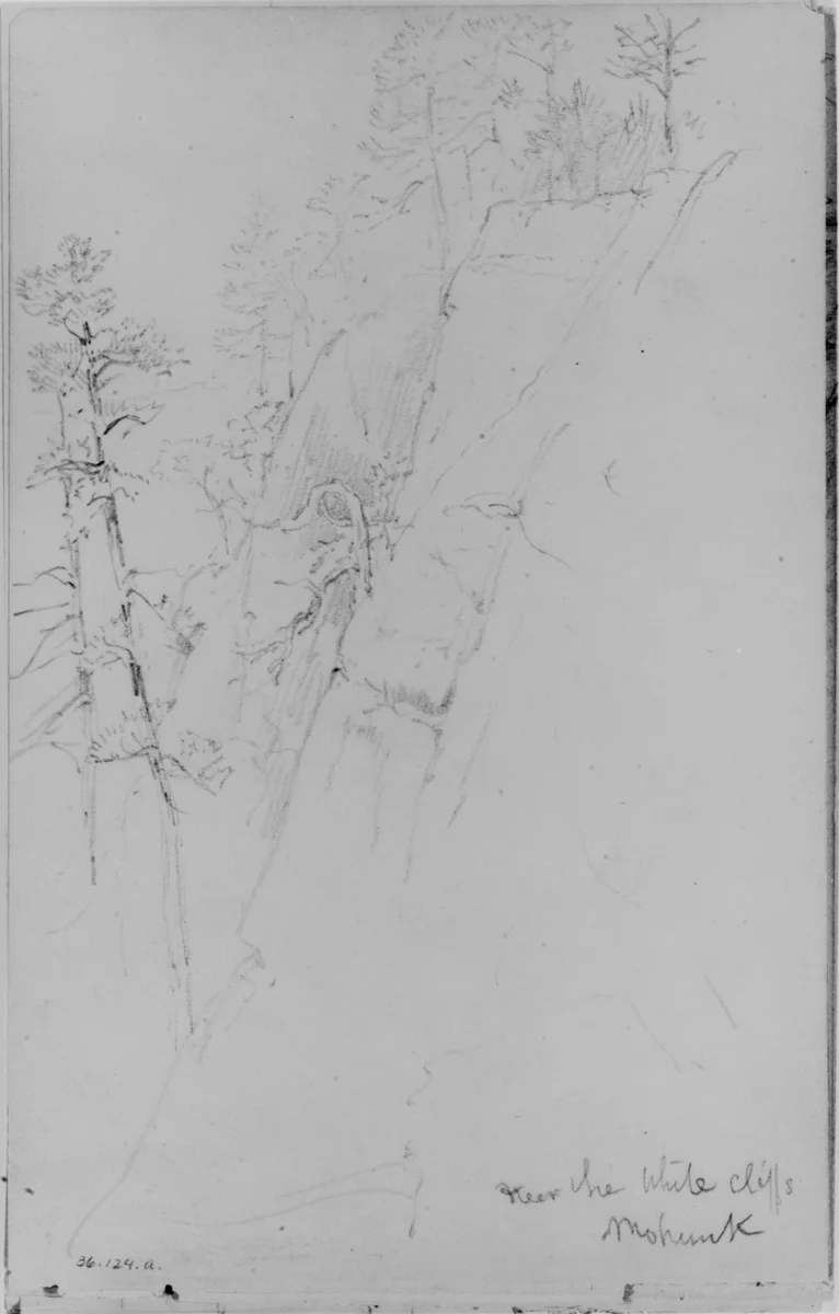 Near the White Cliffs, Mohonk (from Sketchbook) by Daniel Huntington, artwork, 1870