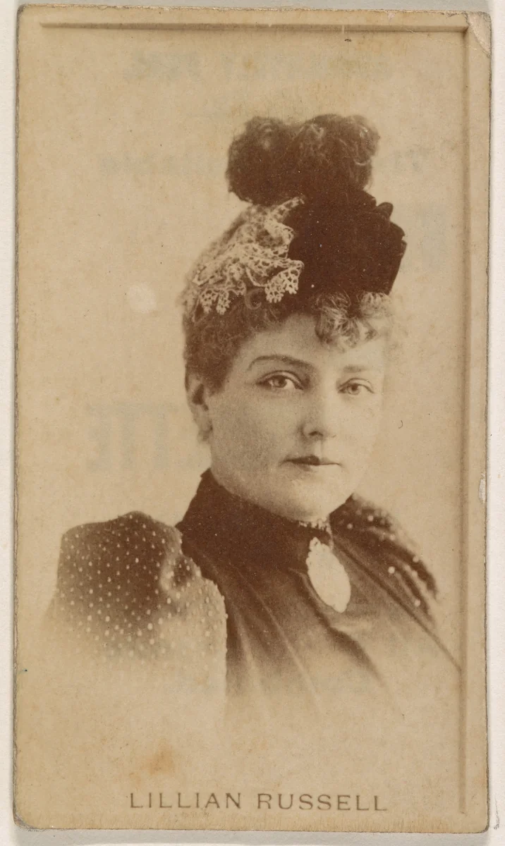 Lillian Russell, from the Actresses series (N245) issued by Kinney Brothers to promote Sweet Caporal Cigarettes by Kinney Brothers Tobacco Company, photograph, 1890