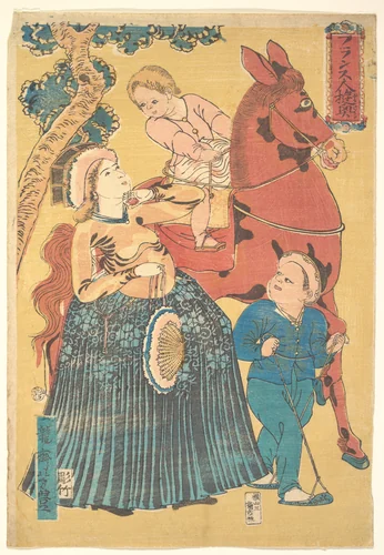 French Pastimes by Ichiryūsai Yoshitoyo, print, 1860