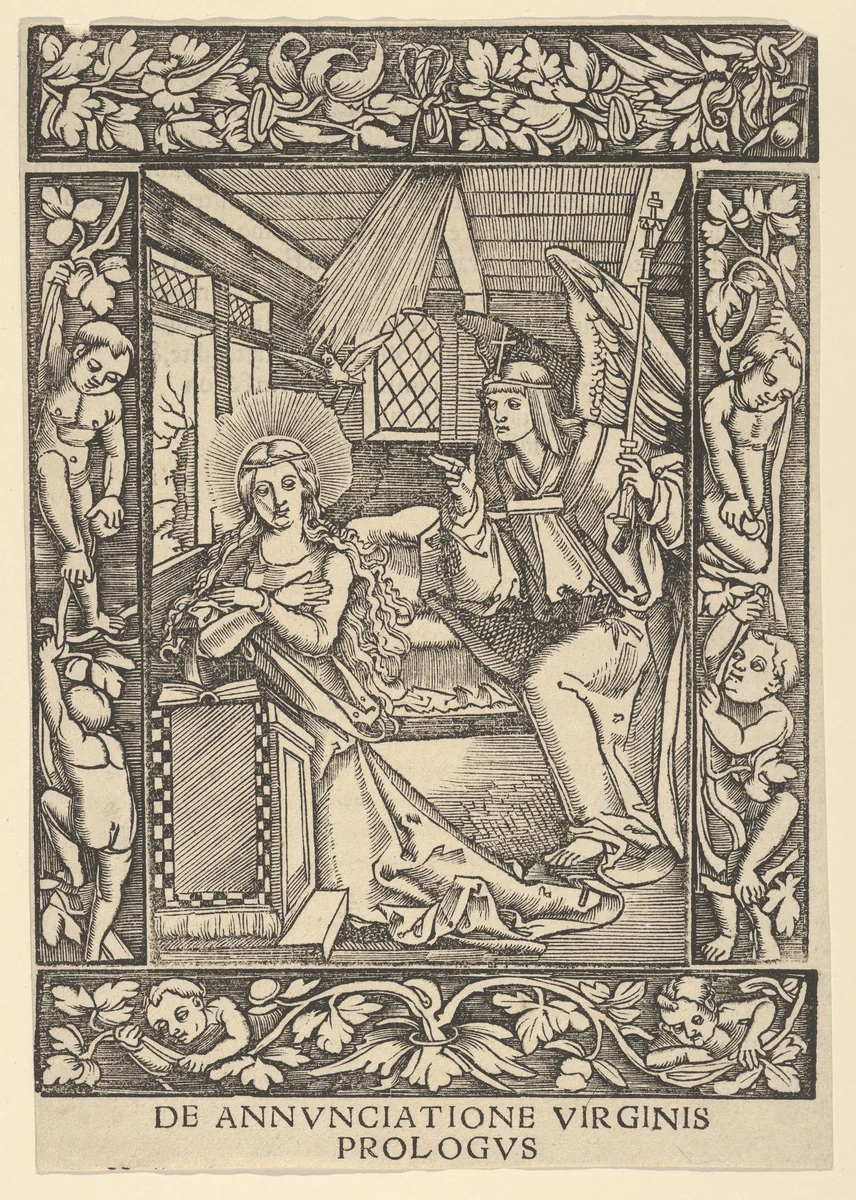 The Annunciation, from Vigerius by Hans Schäufelein, print, 1517