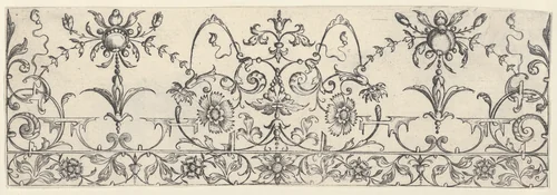 Plate 9, from "Friezes with Birds, Flowers and Meandering Wreaths and Scrolls" by Theodor Bang, print, 1600-1620