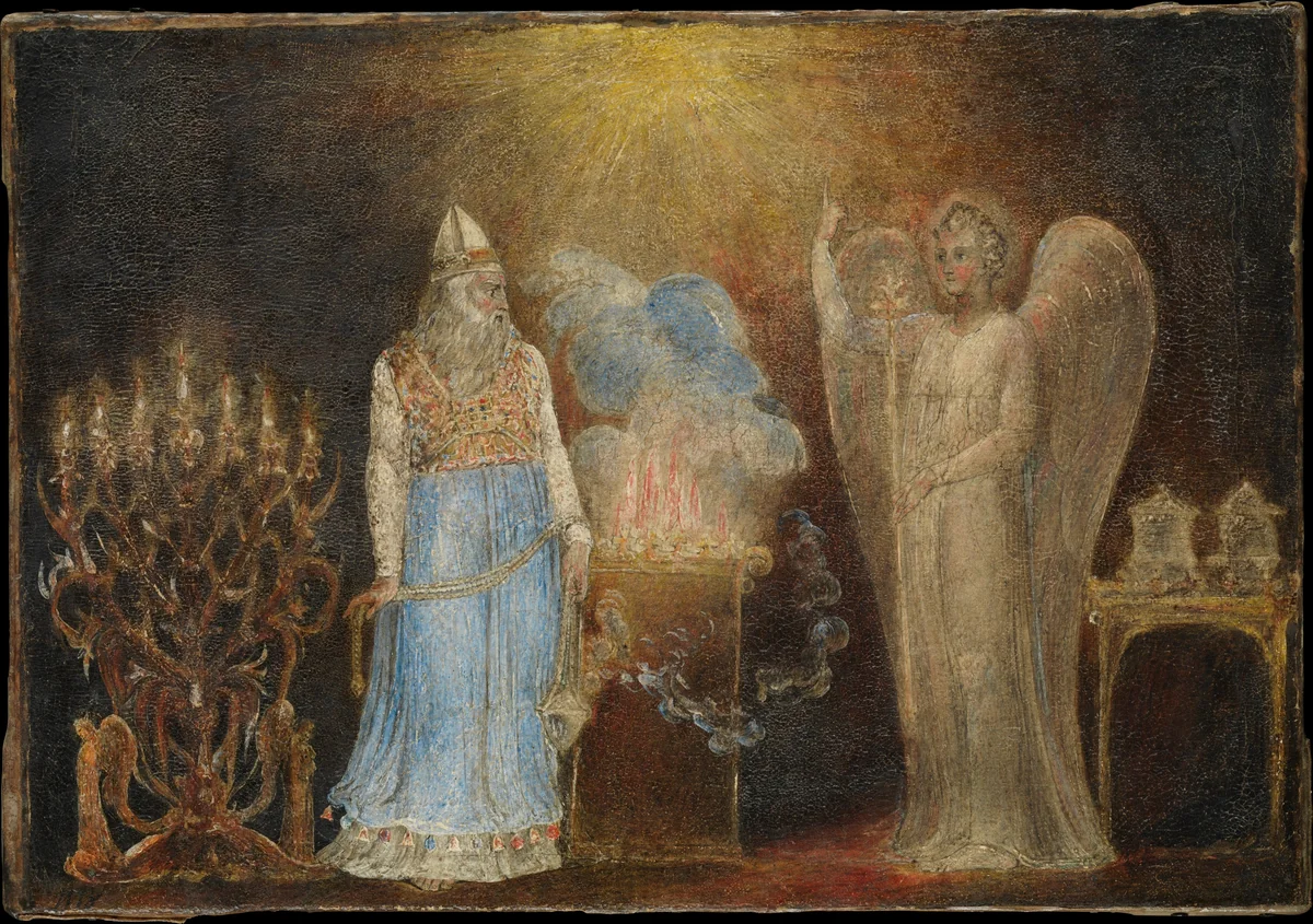 The Angel Appearing to Zacharias by William Blake, painting, 1799-1800