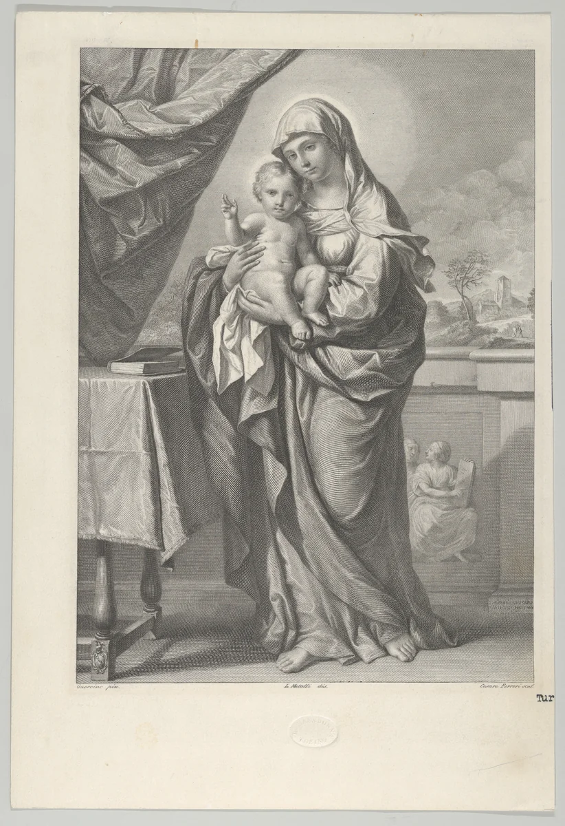 Virgin and Child by Cesare Ferreri, print, 1820-1859