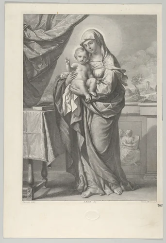 Virgin and Child by Cesare Ferreri, print, 1820-1859