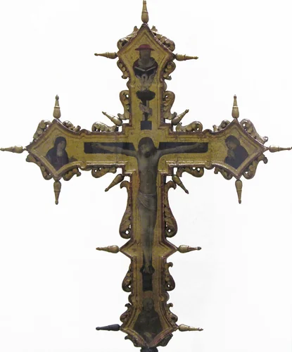 Processional Crucifix by Pietro di Francesco Orioli, painting, 1478-1496