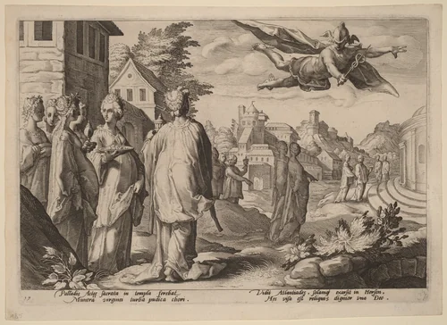 Mercury Falling in Love with Herse by Hendrick Goltzius, print, 1590