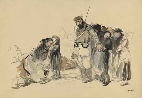 The Slavery in the North by Jean-Louis Forain, drawing, 1852-1931