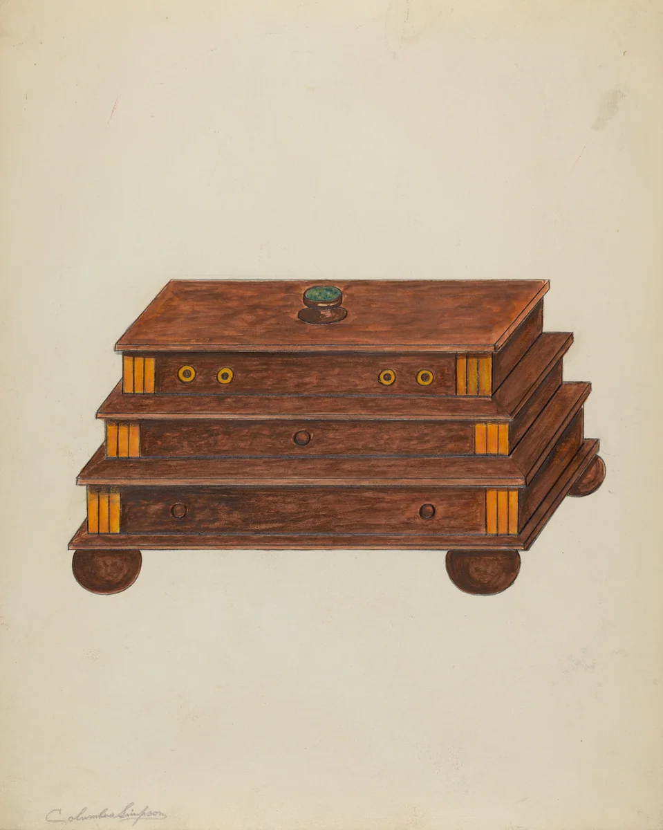 Box by Columbus Simpson, index of american design, 1935-1942